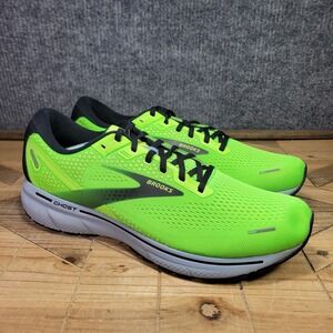 Brooks Ghost 14 Shoes Men's 14 Neon Gecko Green Black Running Comfort Sneakers
